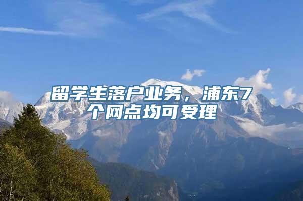 留学生落户业务，浦东7个网点均可受理