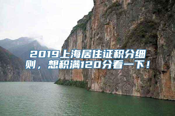 2019上海居住证积分细则，想积满120分看一下！