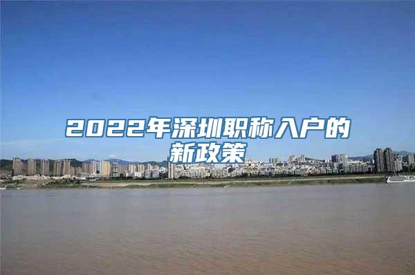 2022年深圳职称入户的新政策