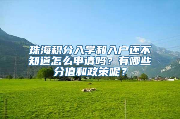 珠海积分入学和入户还不知道怎么申请吗？有哪些分值和政策呢？