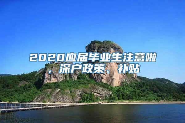 2020应届毕业生注意啦，深户政策、补贴