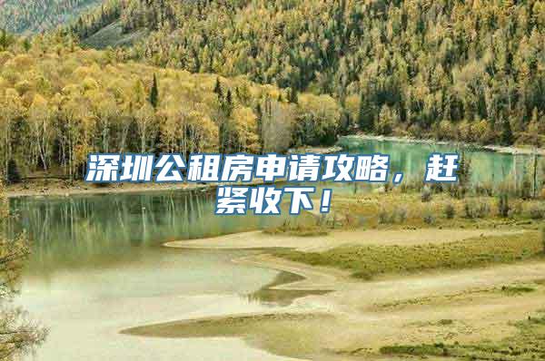 深圳公租房申请攻略，赶紧收下！