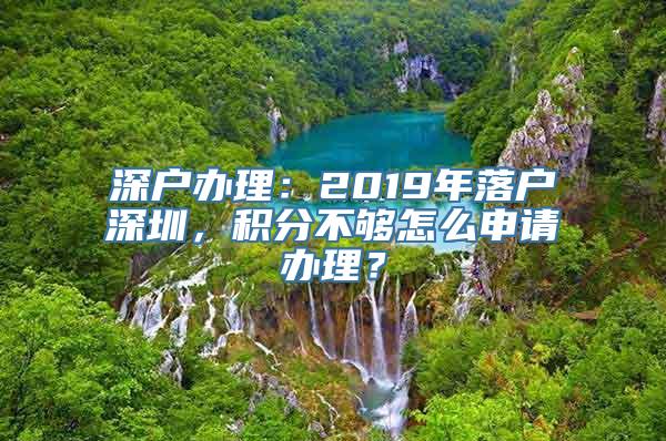 深户办理：2019年落户深圳，积分不够怎么申请办理？