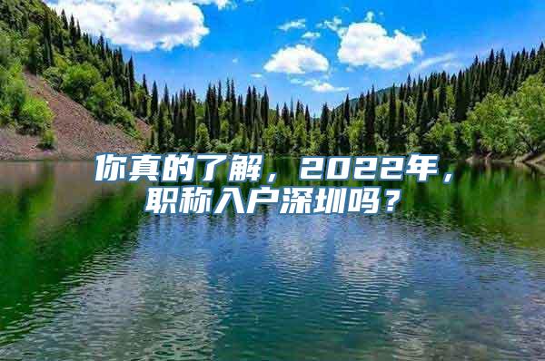 你真的了解，2022年，职称入户深圳吗？