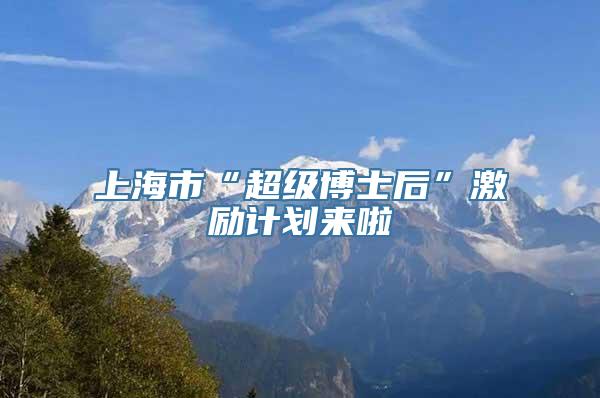 上海市“超级博士后”激励计划来啦