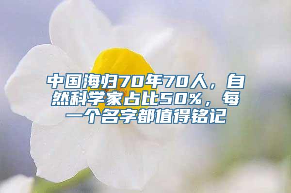 中国海归70年70人，自然科学家占比50%，每一个名字都值得铭记