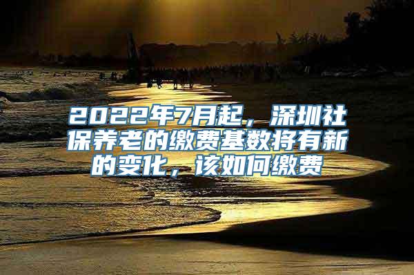 2022年7月起，深圳社保养老的缴费基数将有新的变化，该如何缴费