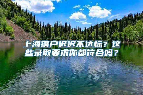 上海落户迟迟不达标？这些录取要求你都符合吗？