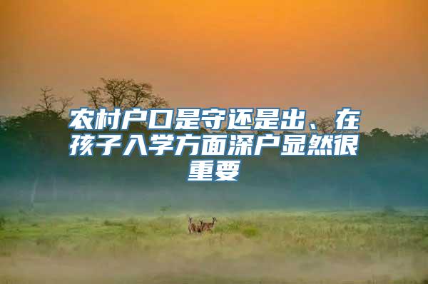 农村户口是守还是出、在孩子入学方面深户显然很重要