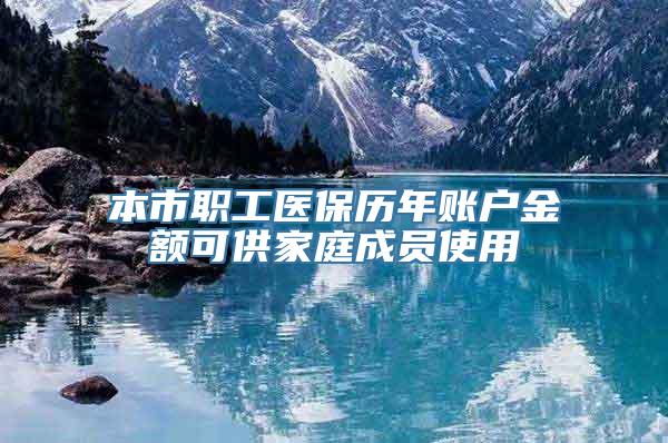 本市职工医保历年账户金额可供家庭成员使用
