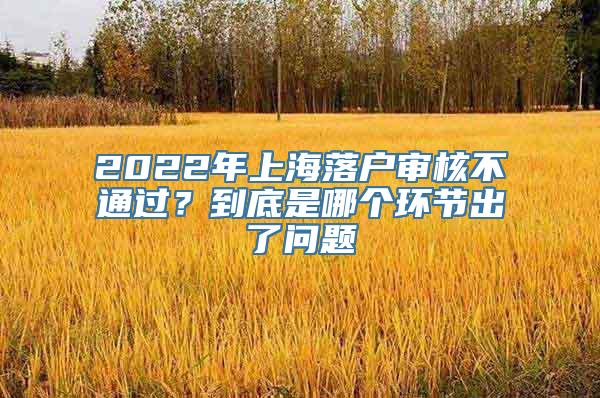 2022年上海落户审核不通过？到底是哪个环节出了问题