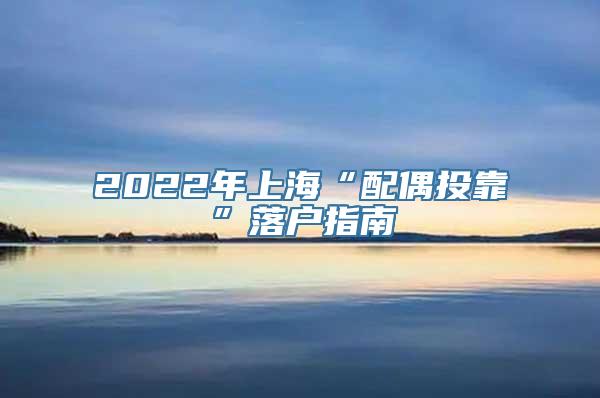 2022年上海“配偶投靠”落户指南