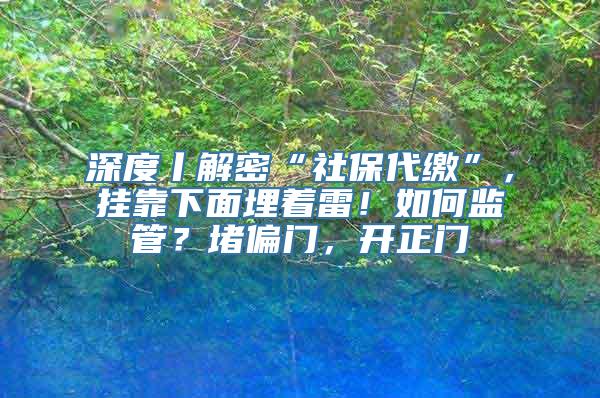 深度丨解密“社保代缴”，挂靠下面埋着雷！如何监管？堵偏门，开正门