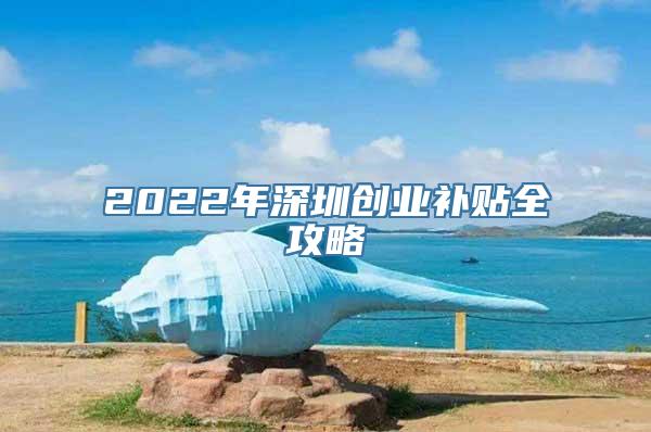 2022年深圳创业补贴全攻略