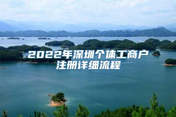 2022年深圳个体工商户注册详细流程