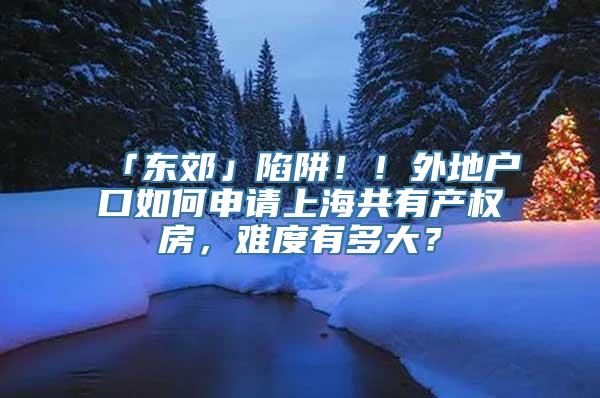 「东郊」陷阱！！外地户口如何申请上海共有产权房，难度有多大？