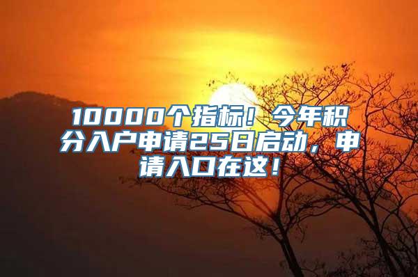 10000个指标！今年积分入户申请25日启动，申请入口在这！