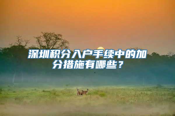 深圳积分入户手续中的加分措施有哪些？