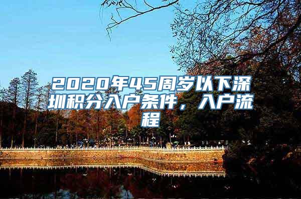 2020年45周岁以下深圳积分入户条件，入户流程