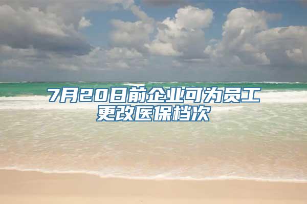 7月20日前企业可为员工更改医保档次