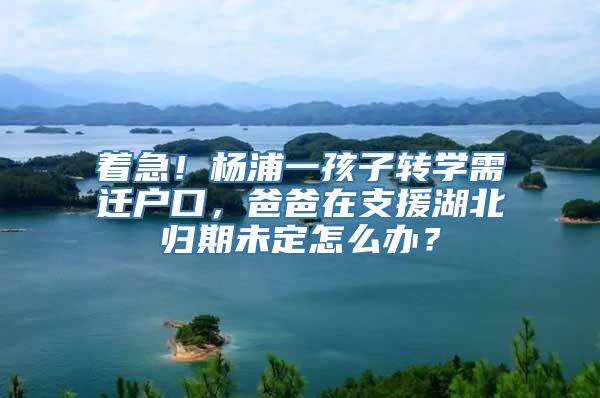 着急！杨浦一孩子转学需迁户口，爸爸在支援湖北归期未定怎么办？