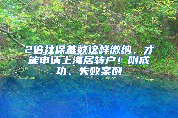 2倍社保基数这样缴纳，才能申请上海居转户！附成功、失败案例