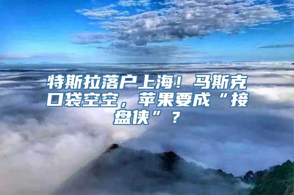 特斯拉落户上海！马斯克口袋空空，苹果要成“接盘侠”？