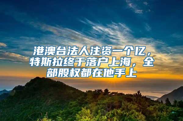 港澳台法人注资一个亿，特斯拉终于落户上海，全部股权都在他手上