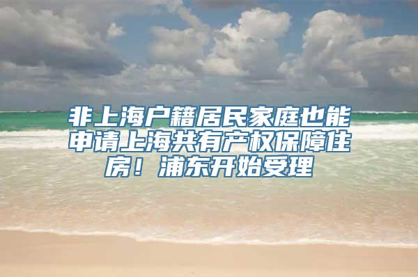 非上海户籍居民家庭也能申请上海共有产权保障住房！浦东开始受理