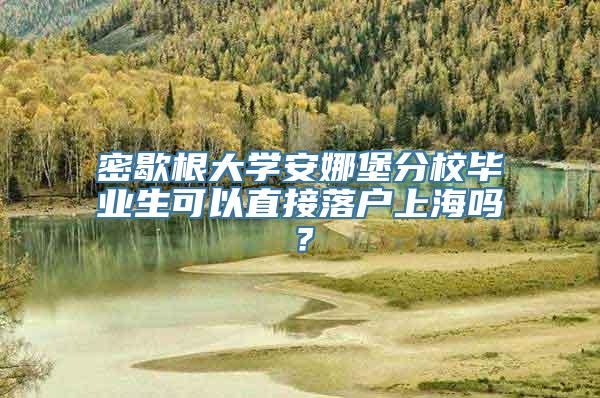 密歇根大学安娜堡分校毕业生可以直接落户上海吗？