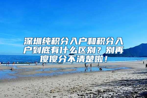 深圳纯积分入户和积分入户到底有什么区别？别再傻傻分不清楚啦！