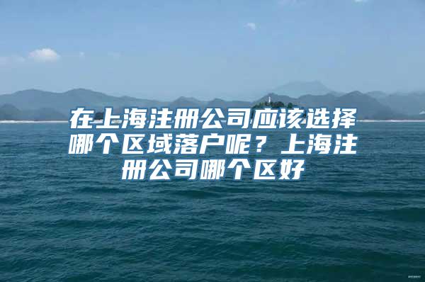 在上海注册公司应该选择哪个区域落户呢？上海注册公司哪个区好