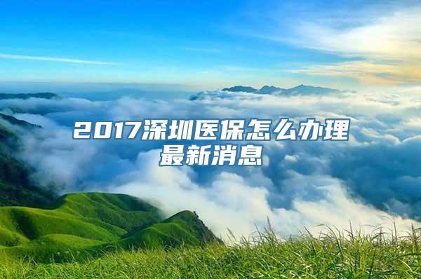 2017深圳医保怎么办理最新消息