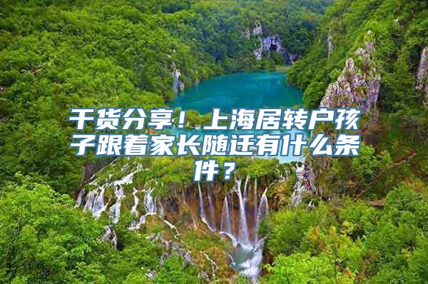 干货分享！上海居转户孩子跟着家长随迁有什么条件？