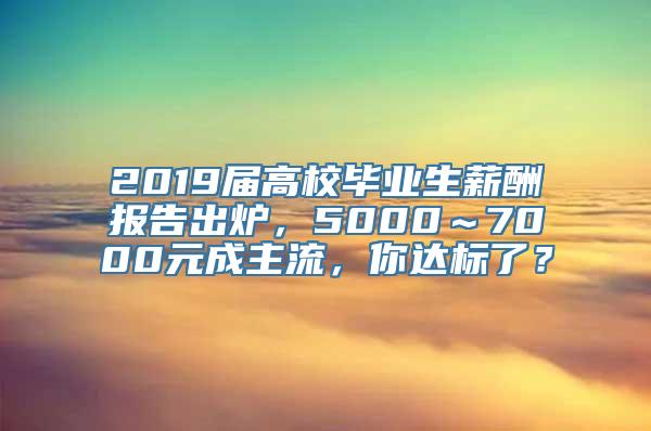 2019届高校毕业生薪酬报告出炉，5000～7000元成主流，你达标了？