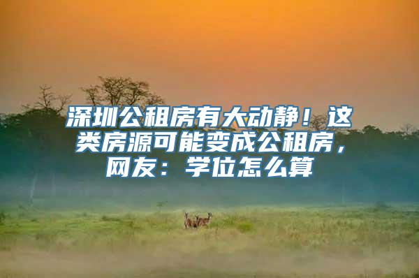深圳公租房有大动静！这类房源可能变成公租房，网友：学位怎么算