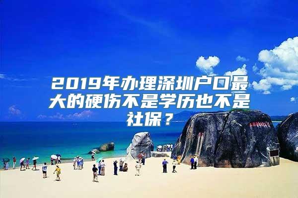 2019年办理深圳户口最大的硬伤不是学历也不是社保？