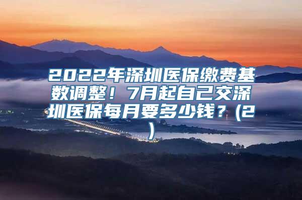 2022年深圳医保缴费基数调整！7月起自己交深圳医保每月要多少钱？(2)