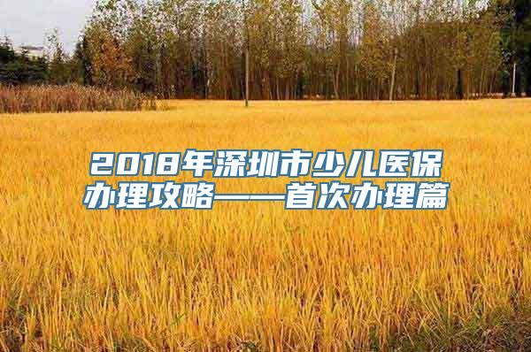 2018年深圳市少儿医保办理攻略——首次办理篇