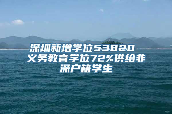 深圳新增学位53820 义务教育学位72%供给非深户籍学生