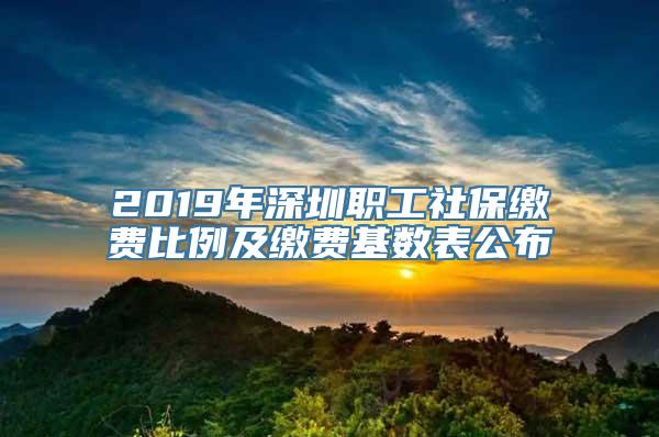 2019年深圳职工社保缴费比例及缴费基数表公布