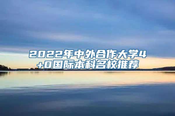 2022年中外合作大学4+0国际本科名校推荐