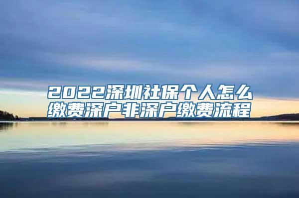 2022深圳社保个人怎么缴费深户非深户缴费流程