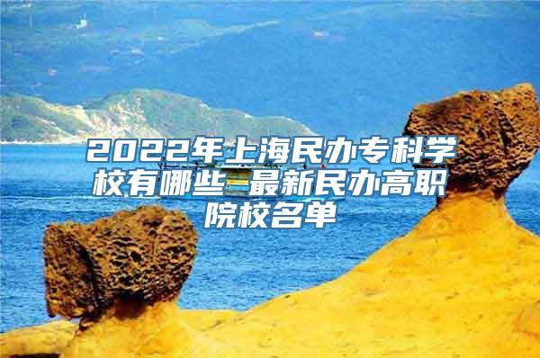 2022年上海民办专科学校有哪些 最新民办高职院校名单