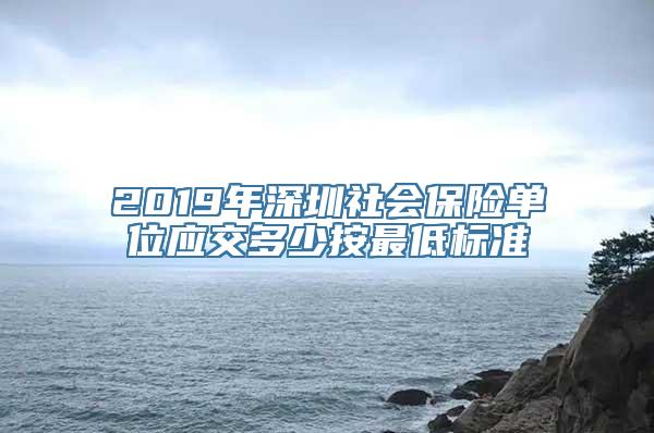 2019年深圳社会保险单位应交多少按最低标准