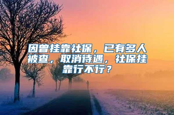 因曾挂靠社保，已有多人被查，取消待遇，社保挂靠行不行？