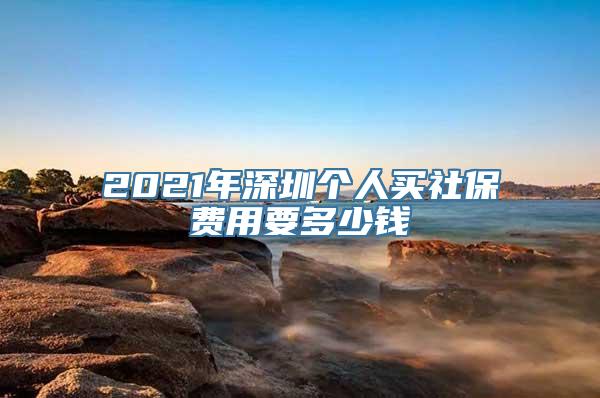 2021年深圳个人买社保费用要多少钱