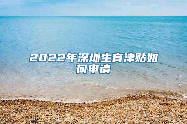 2022年深圳生育津贴如何申请