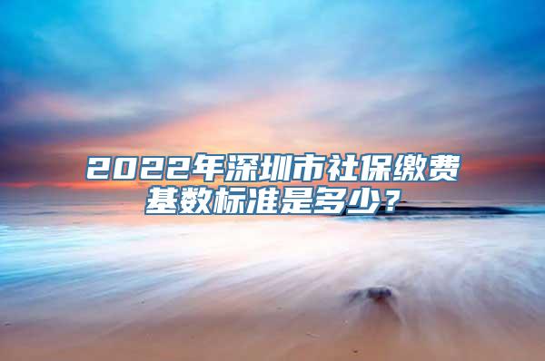 2022年深圳市社保缴费基数标准是多少？