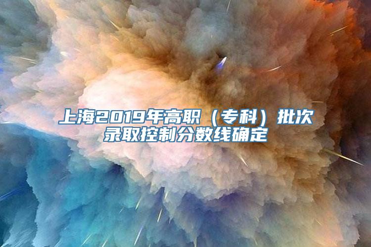 上海2019年高职（专科）批次录取控制分数线确定